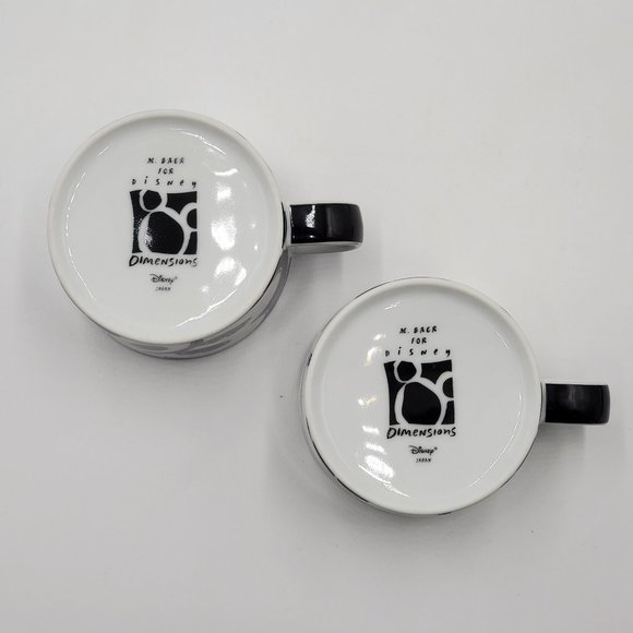 Disney Dimensions Japan - Black & White Mickey cups & saucers - Picture 7 of 16